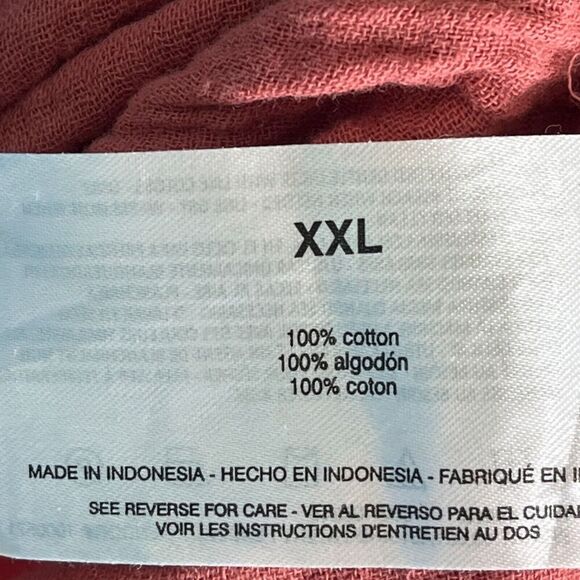 Anne Klein Jeans Lucille Blouse Button Front Roll Tab Sleeve Red Size XXL NWOT - Picture 5 of 6